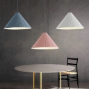 Nordic Style Macaron Hanging Light Cone Shaped Striped Pendant Light for Bedroom Kitchen