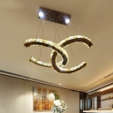Modern Style Hanging Lights Crystal Hanging Ceiling Light for Living Room Bedroom Dining Room