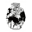 Fashionable Mens Drawstring Hoodie 3D Printed Long-Sleeved Rib Cuffs Regular Fitted Hoodie with Pocket
