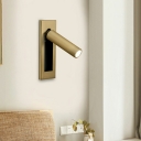 Modern Bedroom Bedside LED Reading Wall Lamp Gold Aluminum Embedded Installation Lamp in Natural Light