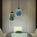 Blue Mini Pendant Minimalist Multicolored Glass 1 Head Art Deco Ceiling Pendant Lamp