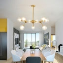 Modernist Chandelier 9 Head Glass Hanging Lamps for Living Room Bedroom Dining Room