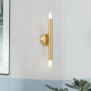 Cylinder Wall Sconce Light 2 Lights Minimalism Modern Metal Shade Wall Light for Living Room