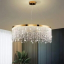 Modern Style Hanging Light Kit Tassel Shape Crystal Chandelier for Living Room Bedroom