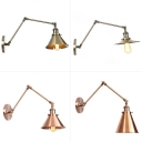 Industrial Style Cone Shade Wall Lamp Metal 1 Light Wall Light for Bedroom