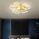 LED Parlor Ceiling Light Simple Flush Mount Lamp with geometric Ring Arcylic Shade