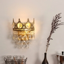Imperial Crown Shape Wall Sconce Light Post-Modern Copper Shade Wall Light for Living Room