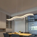 Modern Style Wave Shaped Island Pendant Metal 1 Light Island Light for Restaurant