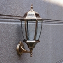 1-Light Metal Wall Sconce Glass Wall Mounted Lighting in Industrial Style