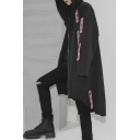 Vintage Men's Trench Coat Solid Color Long-Sleeved Pocket Detail Zip Closure Trench Coat with Hoodie