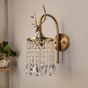 Post Modern Style 1-Bulb Crystal Shade Decoration Wall Mount Lamp Living Room Indoor Sconce Wall Lighting