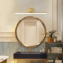 Minimalism Style LED Metallic Wall Mounted Copper Linear Wall Sconce with Acrylic Shade for Bathroom