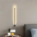 Simplicity Linear Flush Wall Sconce Warm Light Metal Corridor LED Wall Mounted Lamp in Black
