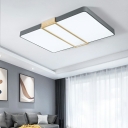 Modern Style Macaron Rectangle Shaped Flush Mount Light Meatl 1 Light Ceiling Light for Living Room