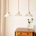 3-Light Pendant Lighting Fixture Modern Minimalist Style Ceiling Lamp in Brown