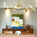 Postmodern Hanging Lights Metal 10 Head Chandelier for Living Room Bedroom Dining Room