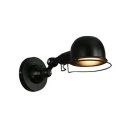 Rotatable Single Light Wall Sconce in Dome Shade Industrial Metal Wall Lamp in Black