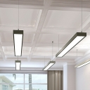 Metal Acrylic LED Pendant Light Modern Style Linear Hanging Light for Factory Office Factory