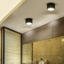 Modern Style Cylinder Shaped Flush Mount Light Metal 1 Light Ceiling Light for Clothing Store