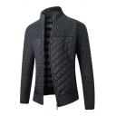 Cool Cardigan Space Dye Quilted Designed Stand Collar Long Sleeve Skinny Zipper Cardigan for Boys