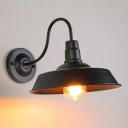 Industrial Vintage Barn Shade Wall Lamp Metal 1 Light Wall Light for Coffee Shop