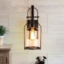 Country Style Glass Shaded Wall Mount Light 1 Head Indoor Wall Sconce for Hallway Foyer Balcony