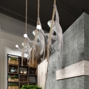 Industrial Style Rope-Hung Pendant Ceiling Light 1-Light Hanging Light Fixture