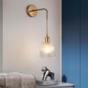 Adjustable Wall Sconce Light Modern Contracted Glass and Metal Shade Wall Light for Living Room