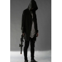 Pop Hoodie Pure Color Long Sleeves Loose Fit Hooded Open Front Hoodie for Guys