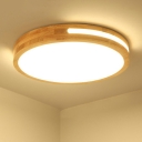 Modern Simple Wooden Acrylic Flush Mount Light for Bedroom Bathroom and Kitchen