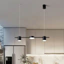 Minimalism Home Decorative LED Island Light Cylindrical Arcylic Dining Room Ceiling Suspension Lamp
