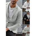 Casual Mens Jacket Suit Pure Color Long Sleeves Single Button Slim Fit Suit with Pockets