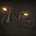 Metal Frame Chandelier Lights Industrial Bicycle Chandelier Light 3 Bulbs in Black