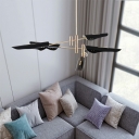 Postmodern Hanging Lights Metal 6 Head Chandelier for Living Room Bedroom