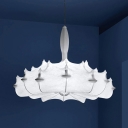 Silk White Pendant Light Fixture 3-Light Modern Hanging Light Fixtures