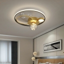 Modern Style Metal Circular Ceiling Lamp Acrylic LED Semi Flush Light for Bedroom