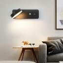 Modern Metal Wall Sconce Light LED Reading Wall Light Living Room Sconce Lamp in Black/White