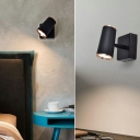 Modern Design Cylindrical Wall Sconce Lighting Aluminum Rotatable Bedside Reading Lamp