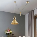 Modern Style Cone Shade Pendant Light Metal 1 Light Hanging Lamp for Restaurant