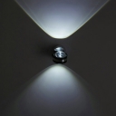 Modern Waterproof Indoor Wall Lighting Metal Sconces in Black-Silver with Crystal Shade