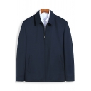 Casual Mens Jacket Zip Closure Spread Collar Pockets Detail Long Sleeve Regular Fitted Jacket
