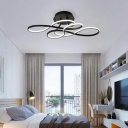 Modernism Slender Bar Musical Note Flush Mount Light LED Ceiling Fixture for Living Room