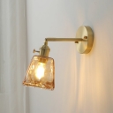 1-Light Wall Light Lamp Sconce Antique Glass Wall Sconce Fixture Light in Gold
