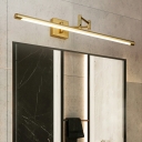 Simplicity Style Aluminium LED Wall Sconce with Acrylic Shade Wrought Iron Linear Wall Light for Bathroom