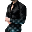 Creative Mens Shirt 3D Pattern Long Sleeves Lapel Collar Button Closure Regular Fit Shirt