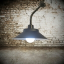 Matte Black Industrial Wall Sconce Rustic Wall Lamp Fixtures in 1-Light