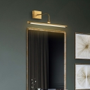 Copper Metal Mirror Front Lamp Modern 1-Light Acrylic LED Bathroom Wall Mounted Light Fixture