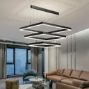 Contemporary Multi-layer Hanging Lights Multi-layer Chandelier for Living Room Dining Room Hotel Lobby