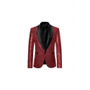 Popular Boy's Suit Whole Colored Spread Collar Slimming Long Sleeve Single Button Blazer