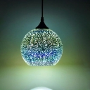 Modern Style Multi Color Pendant Light 3D Glass Globe Hanging Light for Bar Restrauant